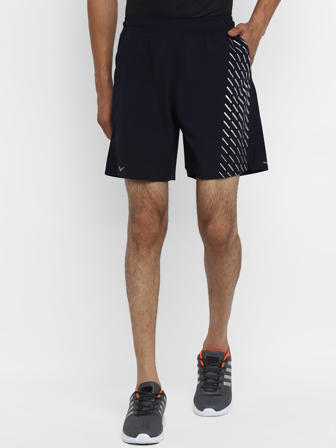 Yuuki Men Navy Blue Printed Sports Shorts