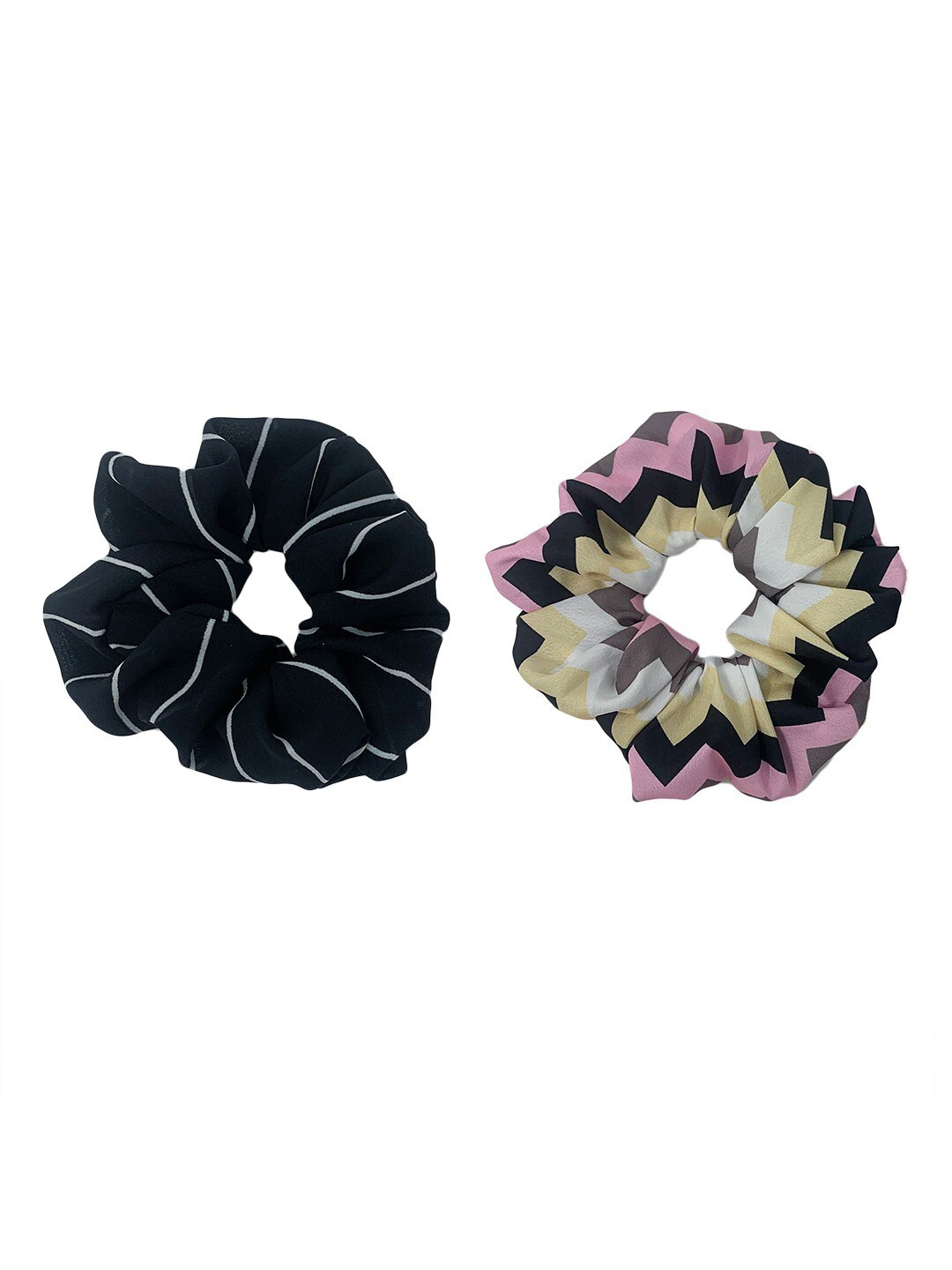 Mint & Oak Women Pink & Black Set of 2 Ponytail Holders 
Mint & Oak Women Pink & Black Set of 2 Ponytail Holders