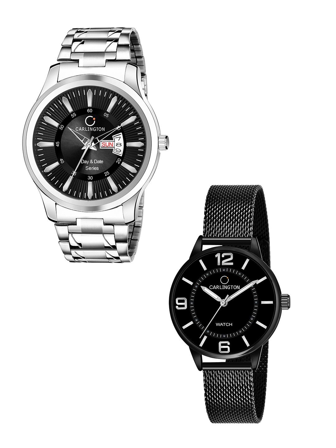 CARLINGTON Men Pack of 2 Stainless Steel Bracelet Style Straps Analogue Watch, Multi
CARLINGTON Men Pack of 2 Stainless Steel Bracelet Style Straps Analogue Watch, Multi