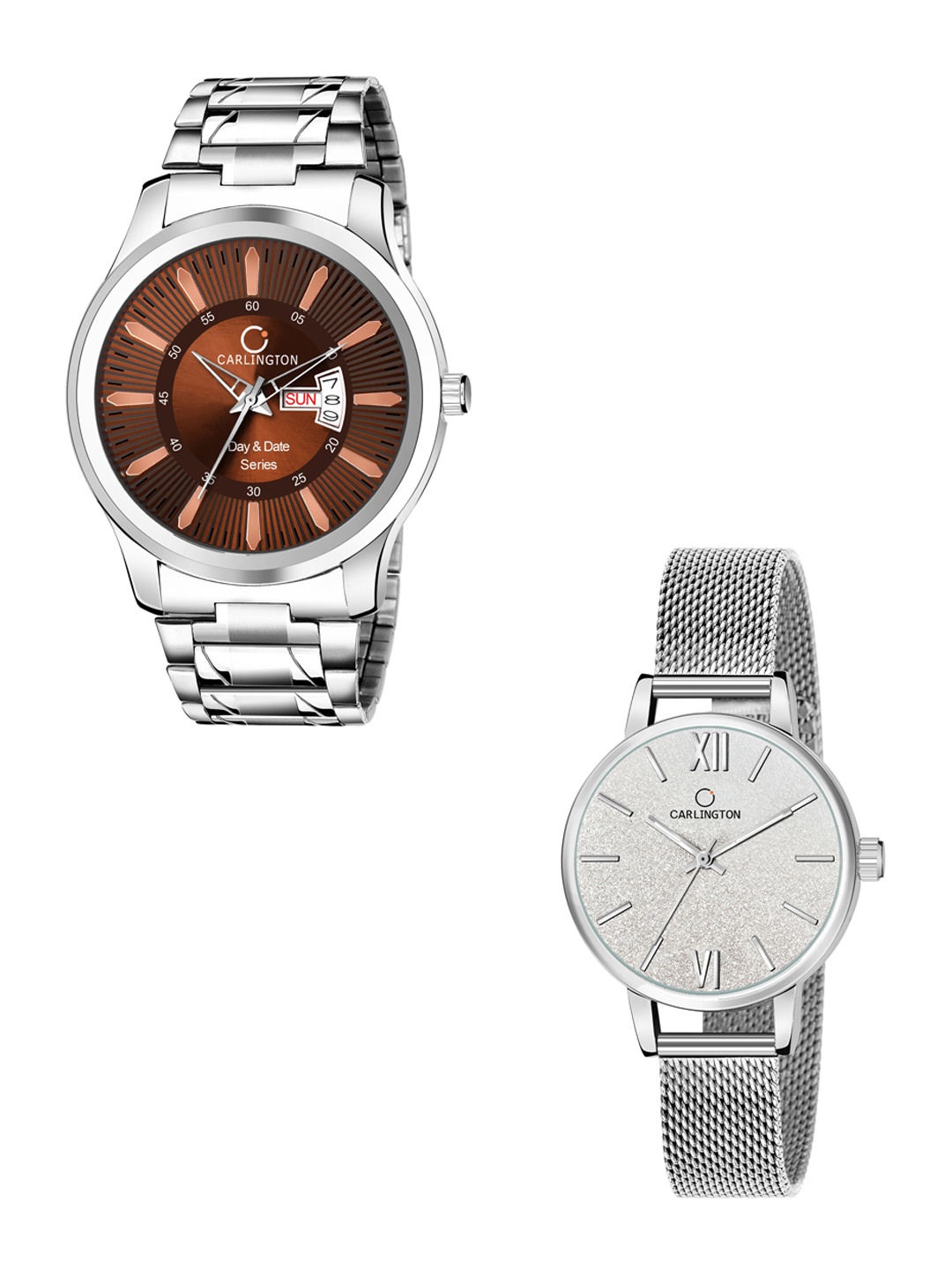 CARLINGTON Men Set Of 2 Multicoloured Stainless Steel Bracelet Style Straps Analogue Watch, Multi
CARLINGTON Men Set Of 2 Multicoloured Stainless Steel Bracelet Style Straps Analogue Watch, Multi