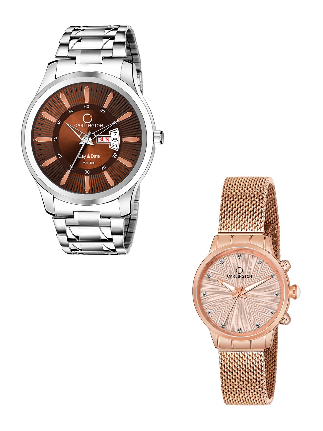 CARLINGTON Men Set Of 2 Multicoloured Stainless Steel Bracelet Style Straps Analogue Watch, Multi
CARLINGTON Men Set Of 2 Multicoloured Stainless Steel Bracelet Style Straps Analogue Watch, Multi