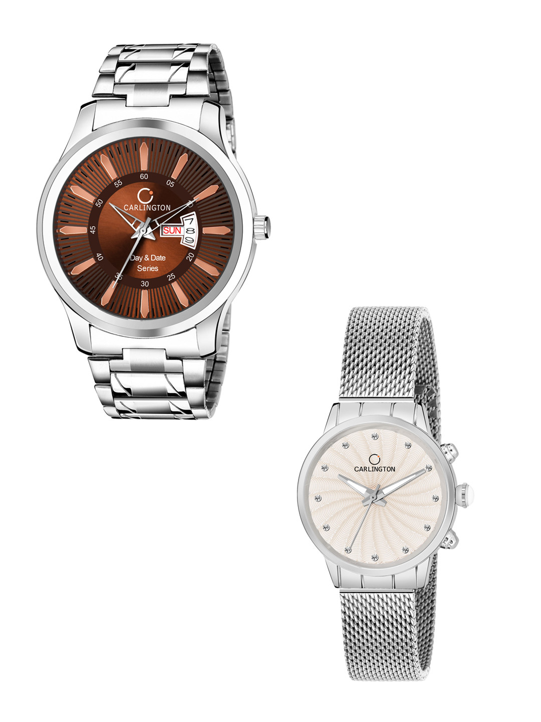 CARLINGTON Men Set Of 2 Multicoloured Stainless Steel Bracelet Style Straps Analogue Watch, Multi
CARLINGTON Men Set Of 2 Multicoloured Stainless Steel Bracelet Style Straps Analogue Watch, Multi