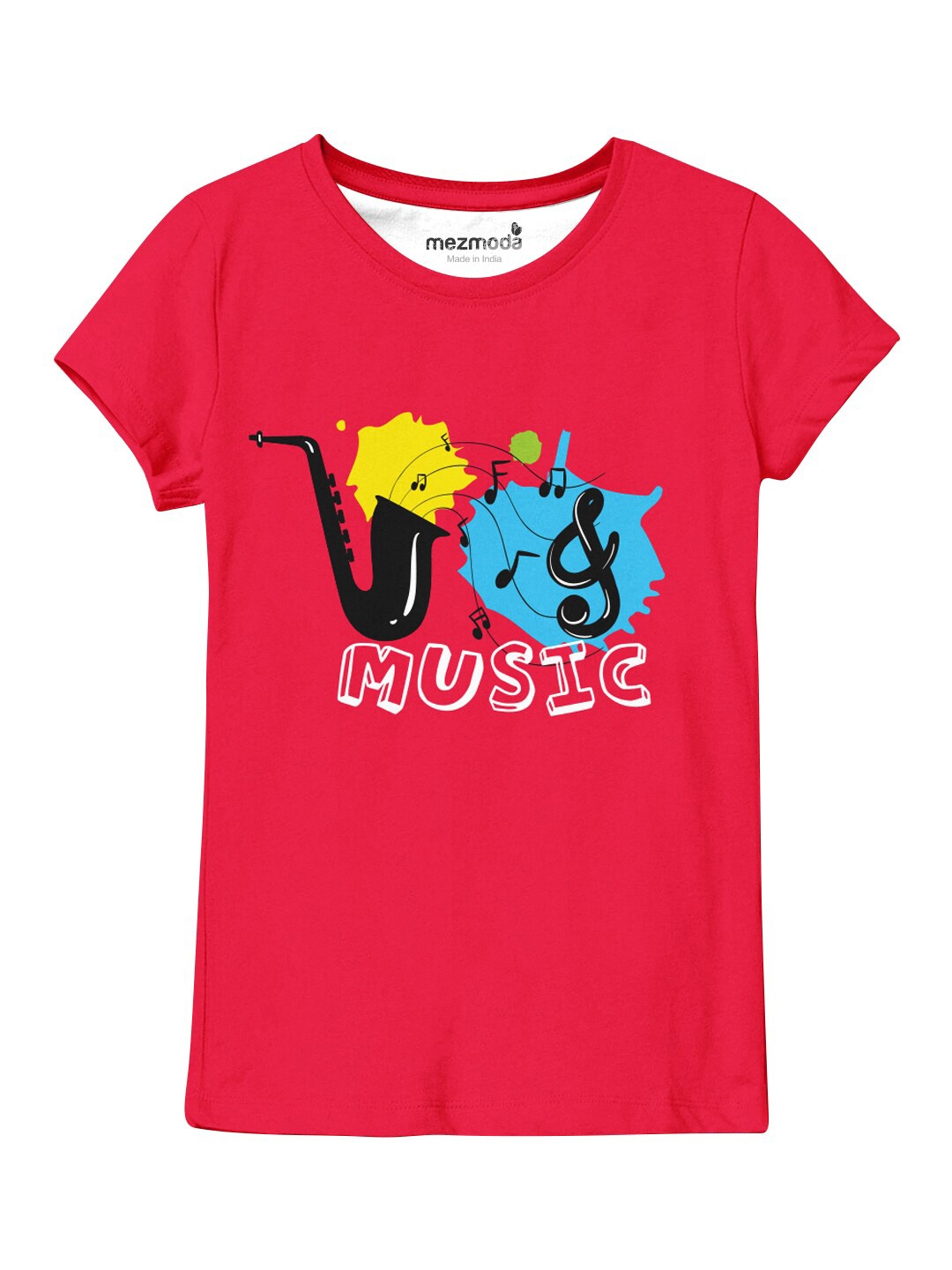 mezmoda Girls Red Printed T-shirt