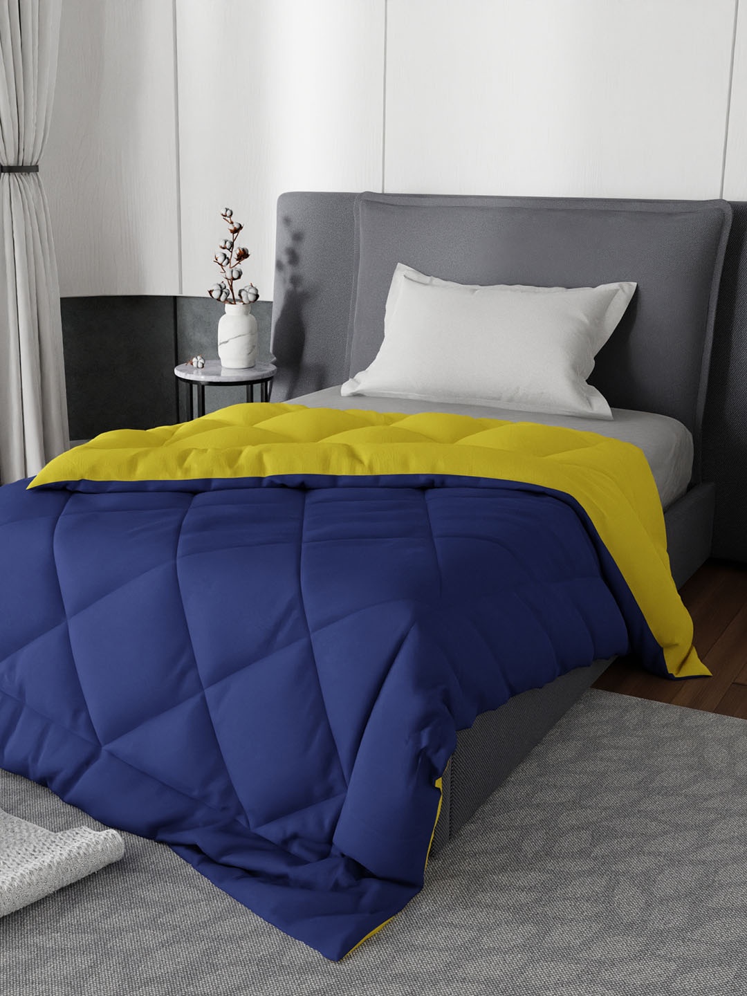 Stoa Paris Blue & Yellow Solid AC Room 200 GSM Reversible Single Bed Comforter, Navy blue
Stoa Paris Blue & Yellow Solid AC Room 200 GSM Reversible Single Bed Comforter, Navy blue