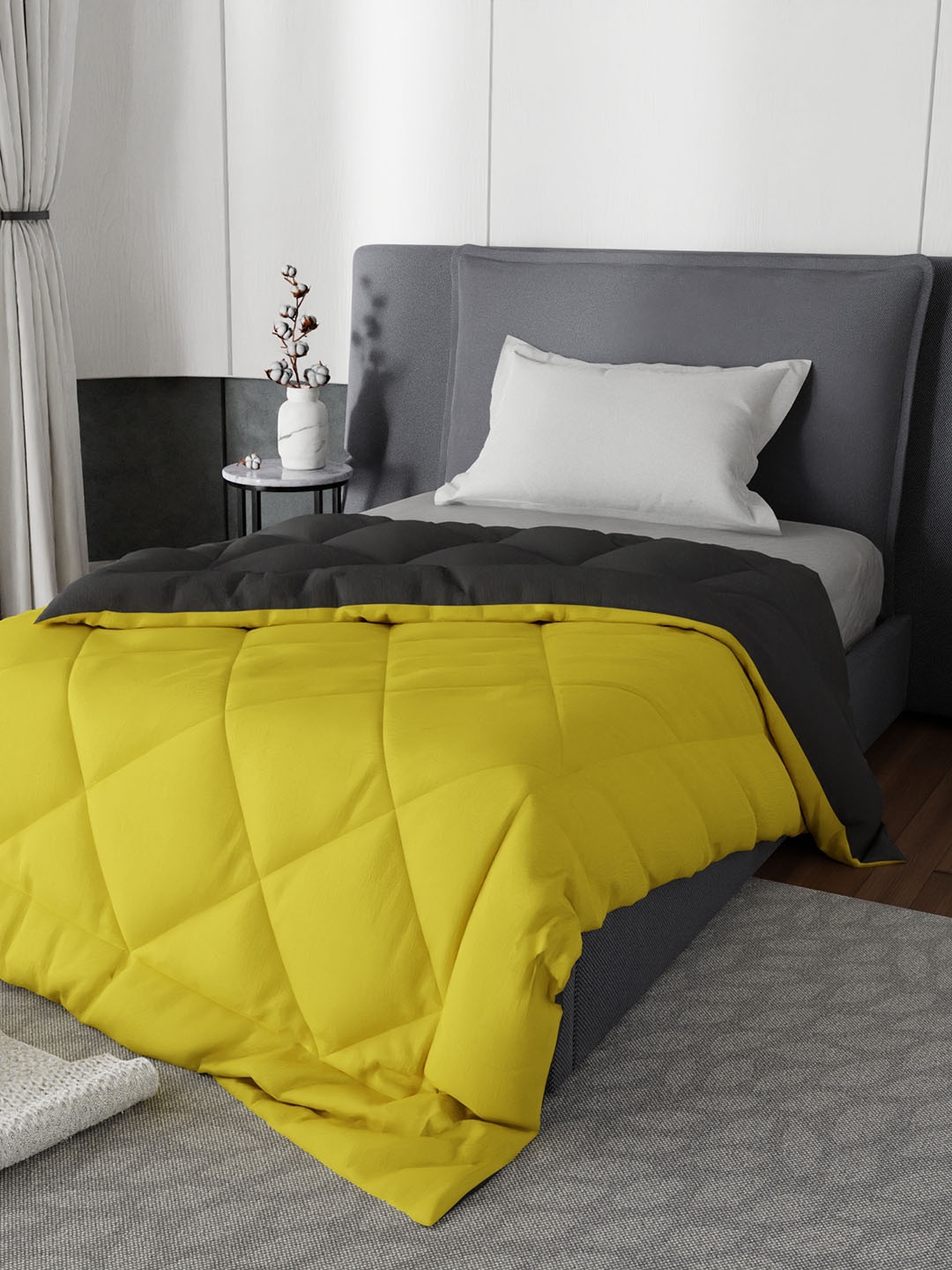 Stoa Paris Grey & Yellow Solid AC Room 200 GSM Single Bed Reversible Comforter
Stoa Paris Grey & Yellow Solid AC Room 200 GSM Single Bed Reversible Comforter