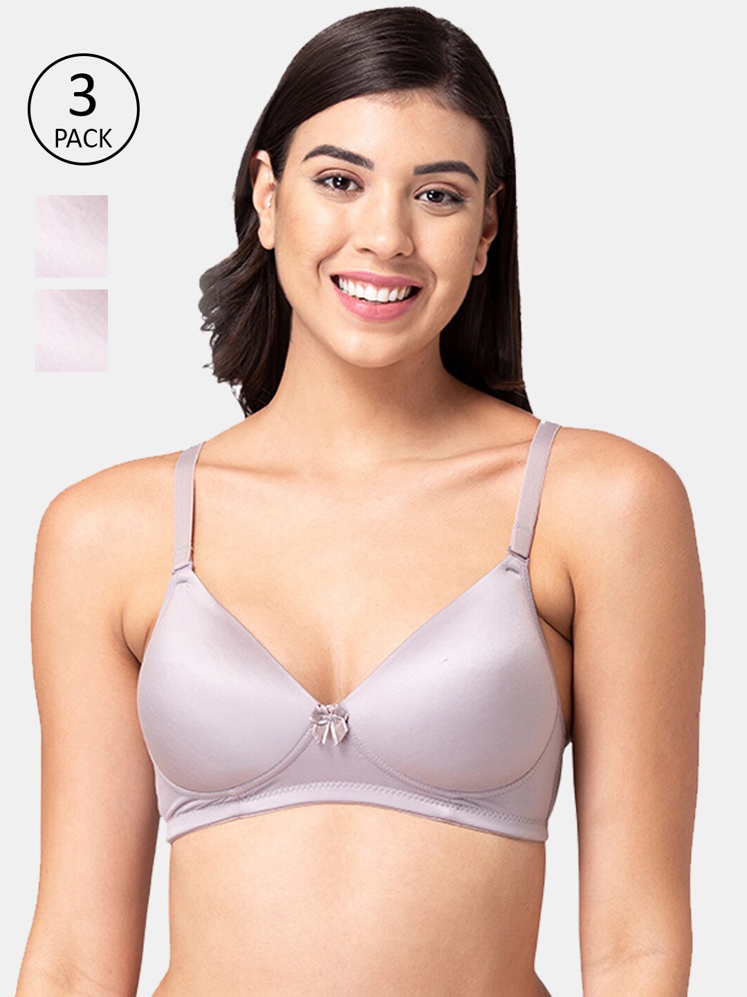 Tweens Pack Of 3 Grey Bra Lightly Padded
