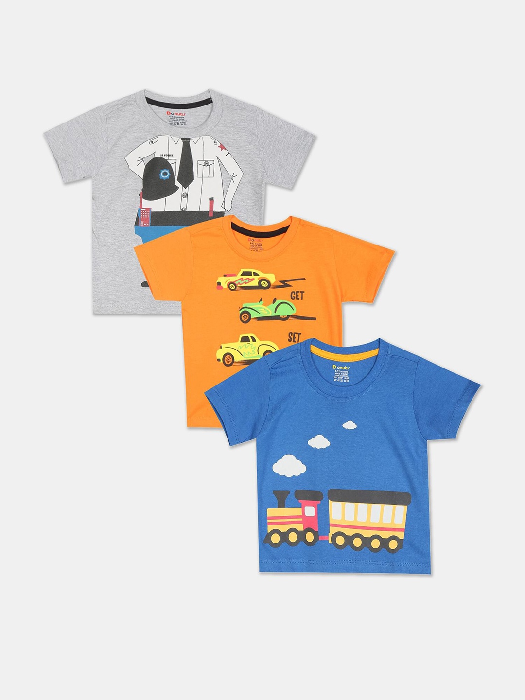 Donuts Boys Pack Of 3 Assorted Graphic Printed Round Neck Regular Sleeves Knitted T-shirt
Donuts Boys Pack Of 3 Assorted Graphic Printed Round Neck Regular Sleeves Knitted T-shirt