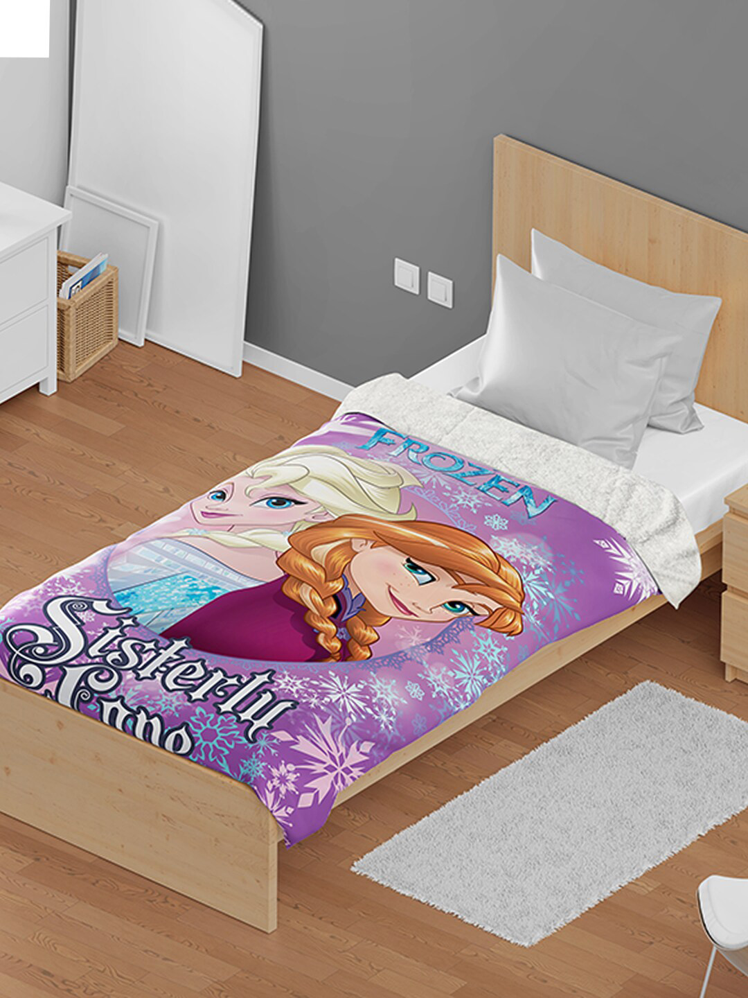 YK Purple & White Cartoon Characters Mild Winter Single Bed Blanket 
YK Purple & White Cartoon Characters Mild Winter Single Bed Blanket