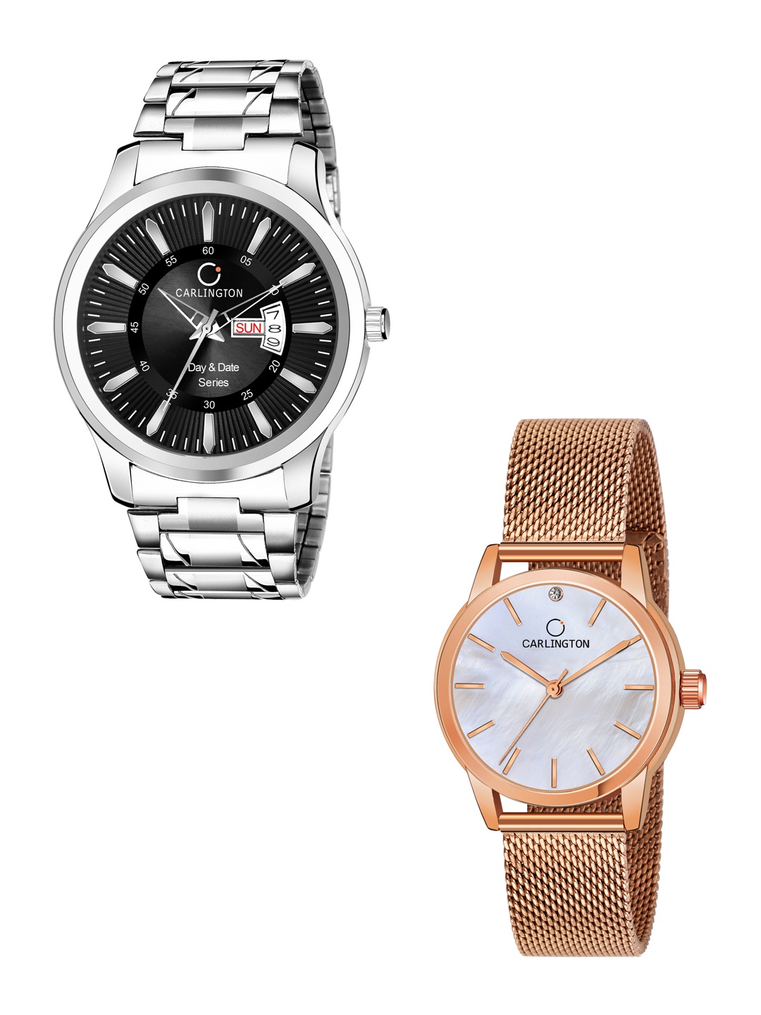 CARLINGTON Men Black & White Stainless Steel Bracelet Style His & Her Analogue Watch, Multi
CARLINGTON Men Black & White Stainless Steel Bracelet Style His & Her Analogue Watch, Multi