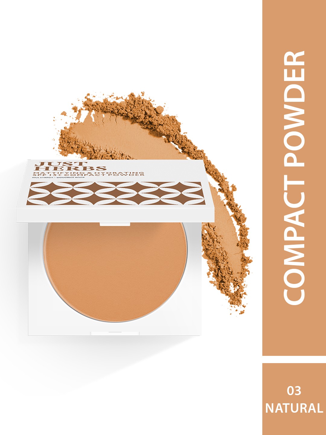 Just Herbs Long lasting And Matte Finish Compact Powder With SPF 15+ - 03 Natural, Brown
Just Herbs Long lasting And Matte Finish Compact Powder With SPF 15+ - 03 Natural, Brown