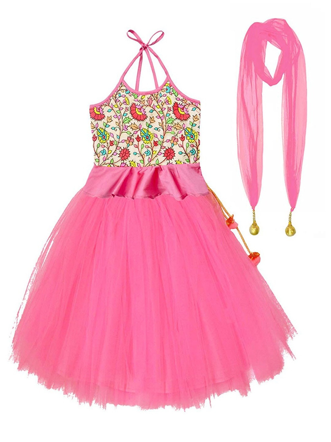 A T U N Girls Pink & Cream-Coloured Embroidered Thread Work Ready to Wear Lehenga & Blouse With Dupatta
A T U N Girls Pink & Cream-Coloured Embroidered Thread Work Ready to Wear Lehenga & Blouse With Dupatta