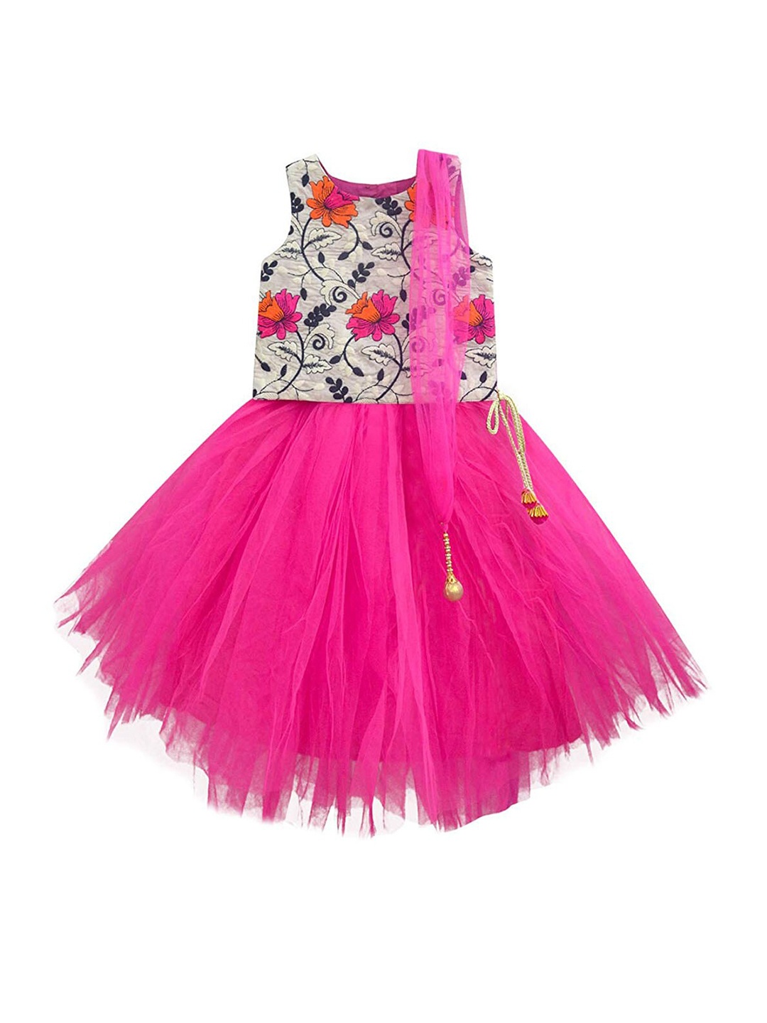A.T.U.N. Girls Fuchsia & Grey Embroidered Ready to Wear Lehenga & Blouse With Net Dupatta
A.T.U.N. Girls Fuchsia & Grey Embroidered Ready to Wear Lehenga & Blouse With Net Dupatta