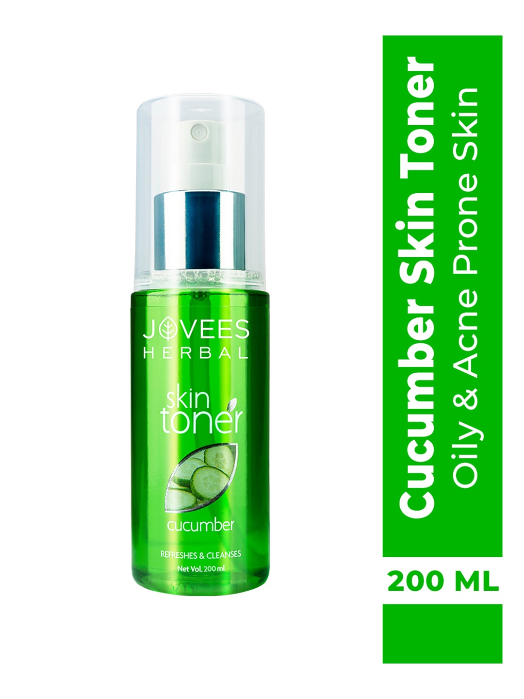 Jovees Cucumber Skin Toner for Oily & Acne Prone Skin To Cleanse & Hydrate - 200 ml, Green
Jovees Cucumber Skin Toner for Oily & Acne Prone Skin To Cleanse & Hydrate - 200 ml, Green