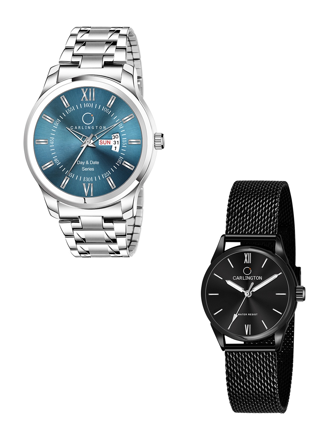 CARLINGTON Unisex Set Of 2 Stainless Steel Bracelet Style Straps Analogue Watch, Multi
CARLINGTON Unisex Set Of 2 Stainless Steel Bracelet Style Straps Analogue Watch, Multi