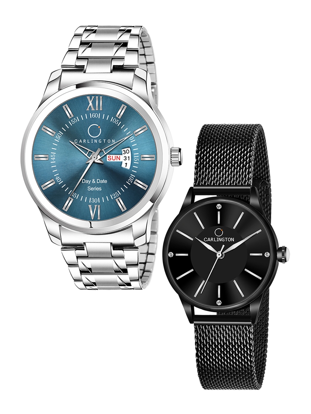 CARLINGTON Set Of 2 Blue & Black Analogue Watch CT2004