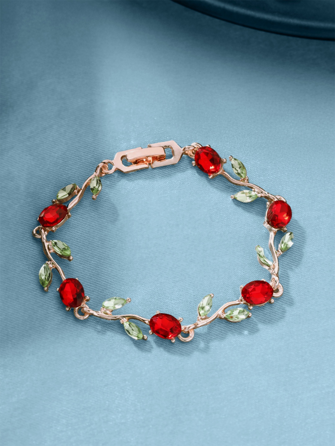 Yellow Chimes Women Rose Gold & Red Cubic Zirconia Rose Gold-Plated Bangle-Style Bracelet
Yellow Chimes Women Rose Gold & Red Cubic Zirconia Rose Gold-Plated Bangle-Style Bracelet