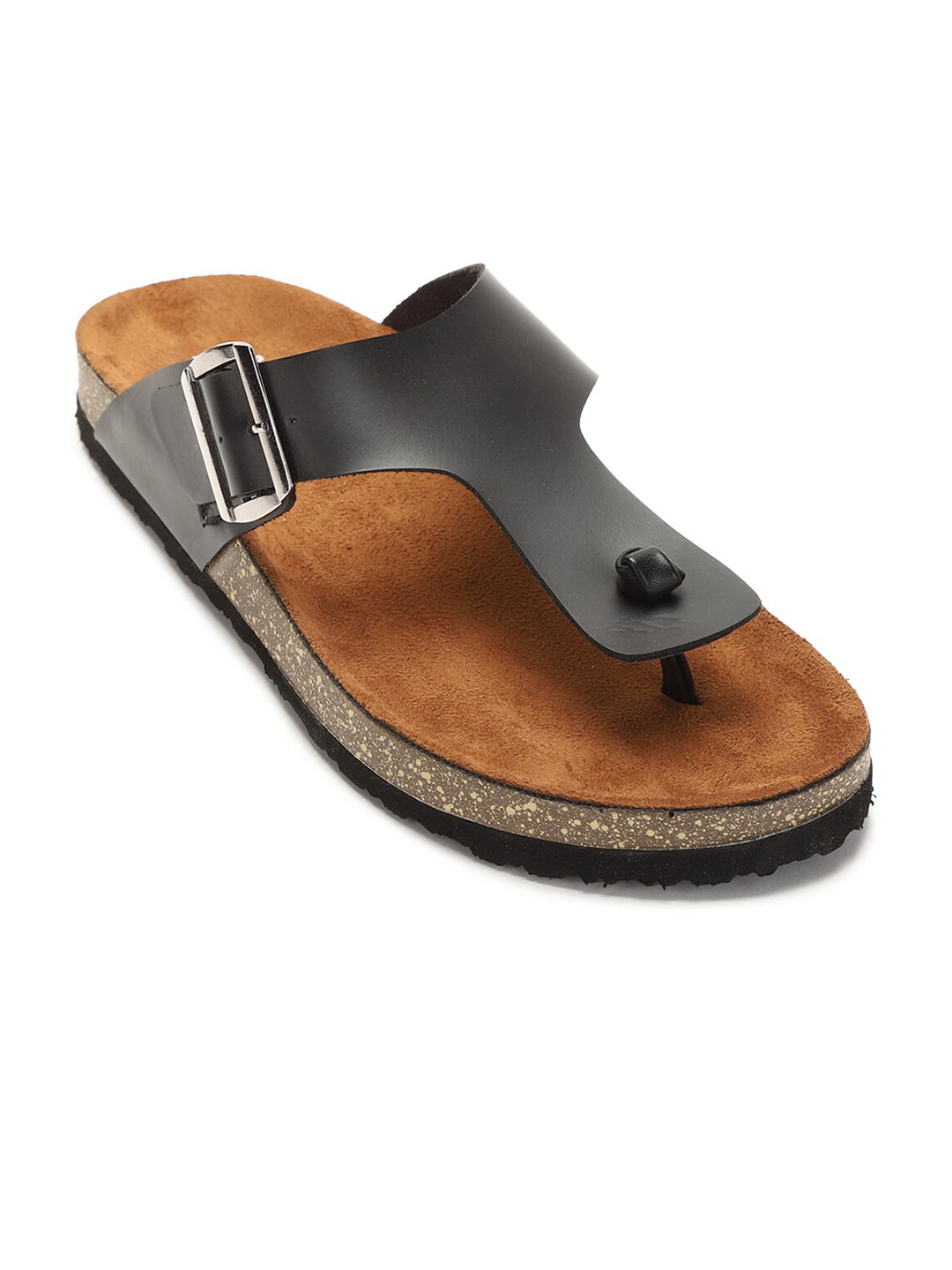 Peter England Men Black & Tan PU Comfort Sandals 
Peter England Men Black & Tan PU Comfort Sandals