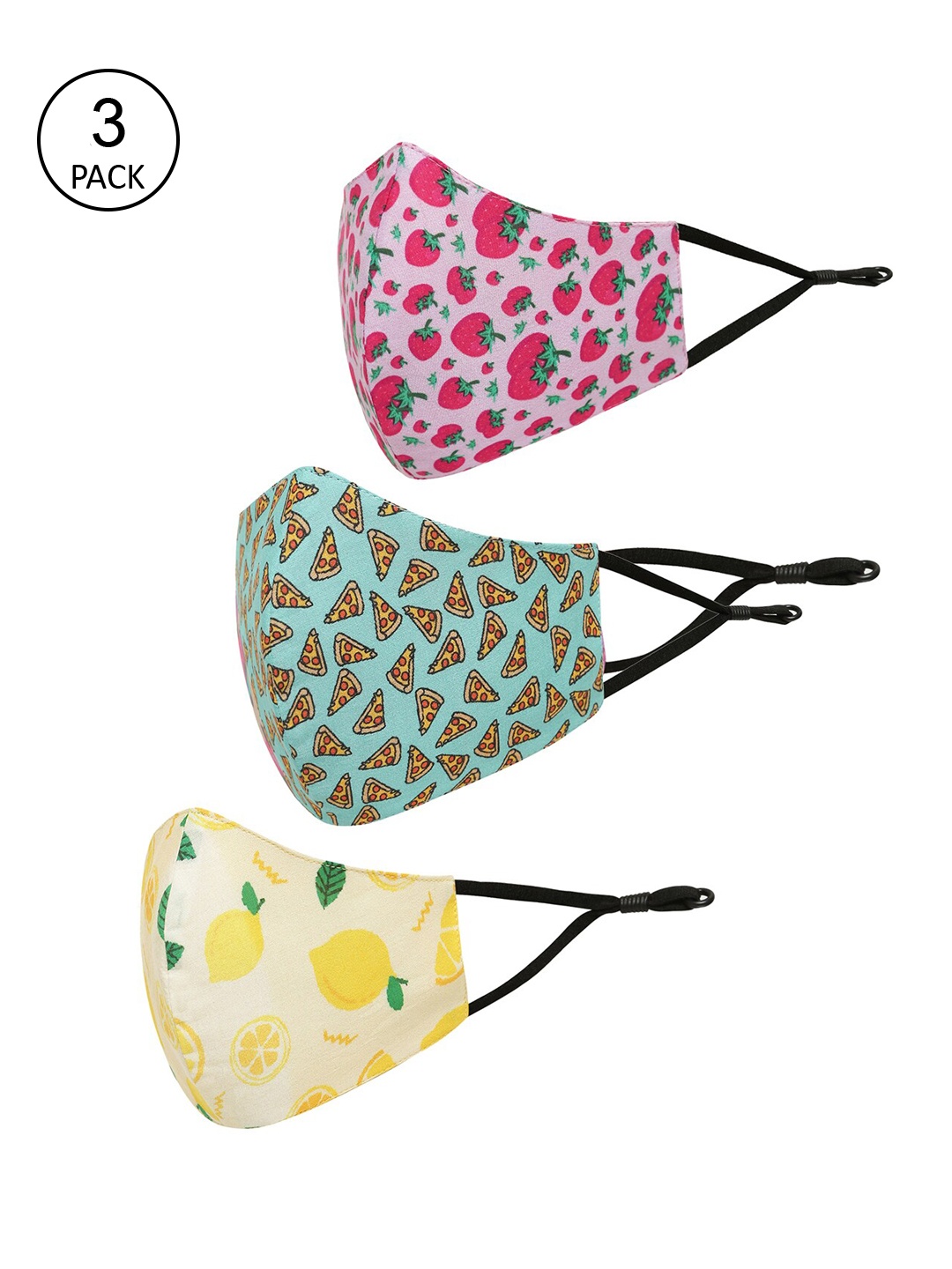 Tossido Kids Pack Of 3 Printed 3-Ply Pure Cotton Reusable Protective Cloth Masks, Multi
Tossido Kids Pack Of 3 Printed 3-Ply Pure Cotton Reusable Protective Cloth Masks, Multi