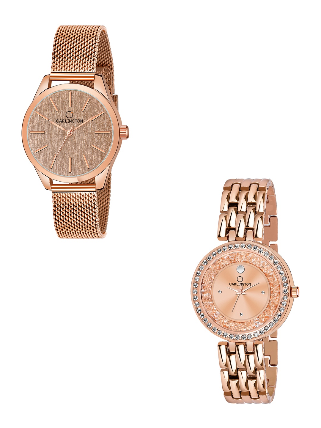 CARLINGTON Women Set of 2 Rose Gold-Toned Dial & Rose Gold Straps Analogue Watches CT2001
CARLINGTON Women Set of 2 Rose Gold-Toned Dial & Rose Gold Straps Analogue Watches CT2001