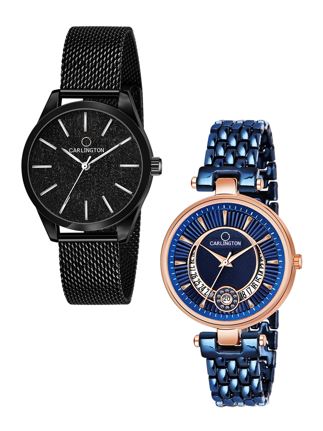 CARLINGTON Women Set of 2 Stainless Steel Bracelet Style Straps Watches CT2001, Multi
CARLINGTON Women Set of 2 Stainless Steel Bracelet Style Straps Watches CT2001, Multi