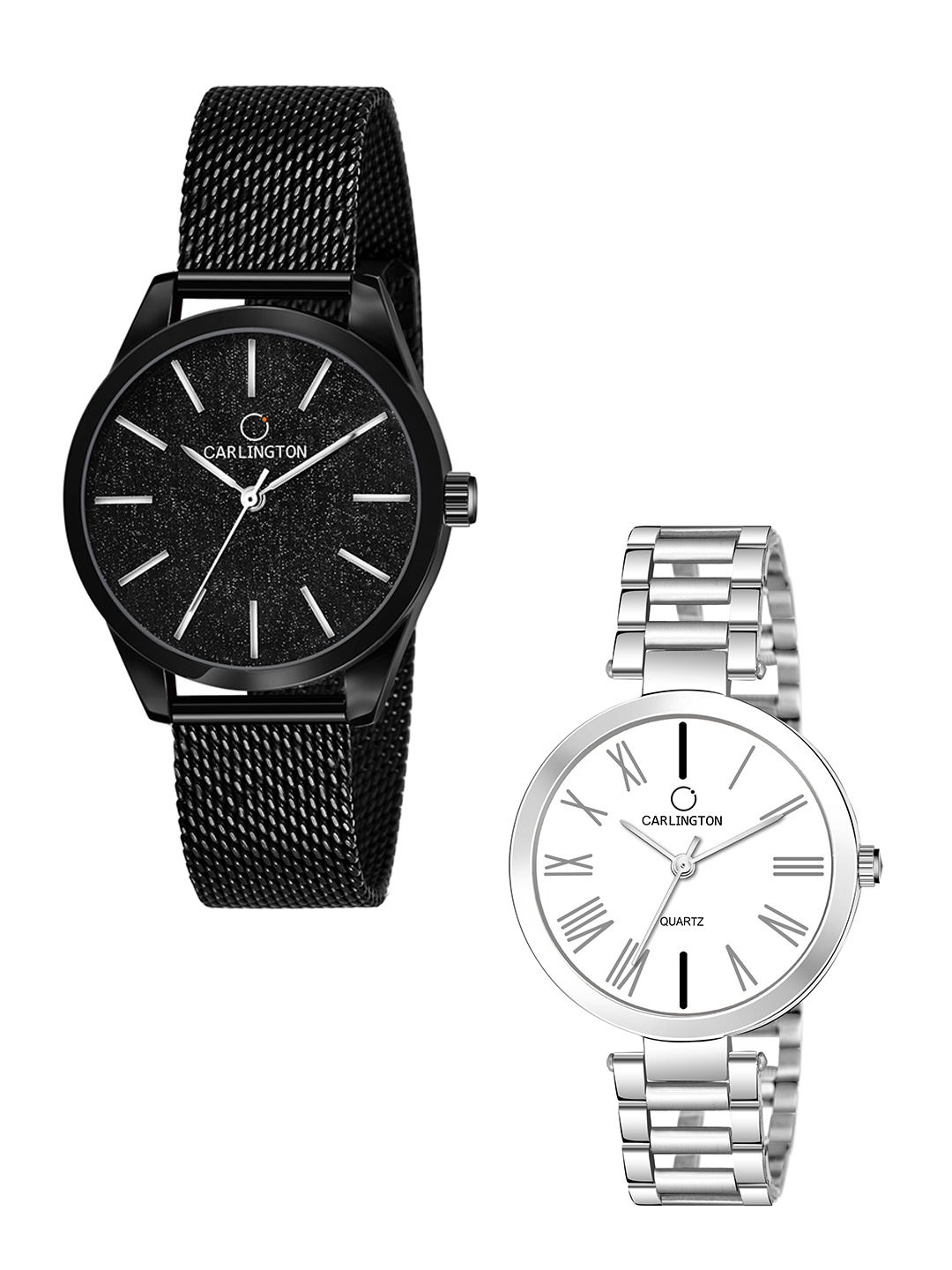 CARLINGTON His & Her Multicoloured Dial Stainless Steel Bracelet Style Analogue Watch, Multi
CARLINGTON His & Her Multicoloured Dial Stainless Steel Bracelet Style Analogue Watch, Multi