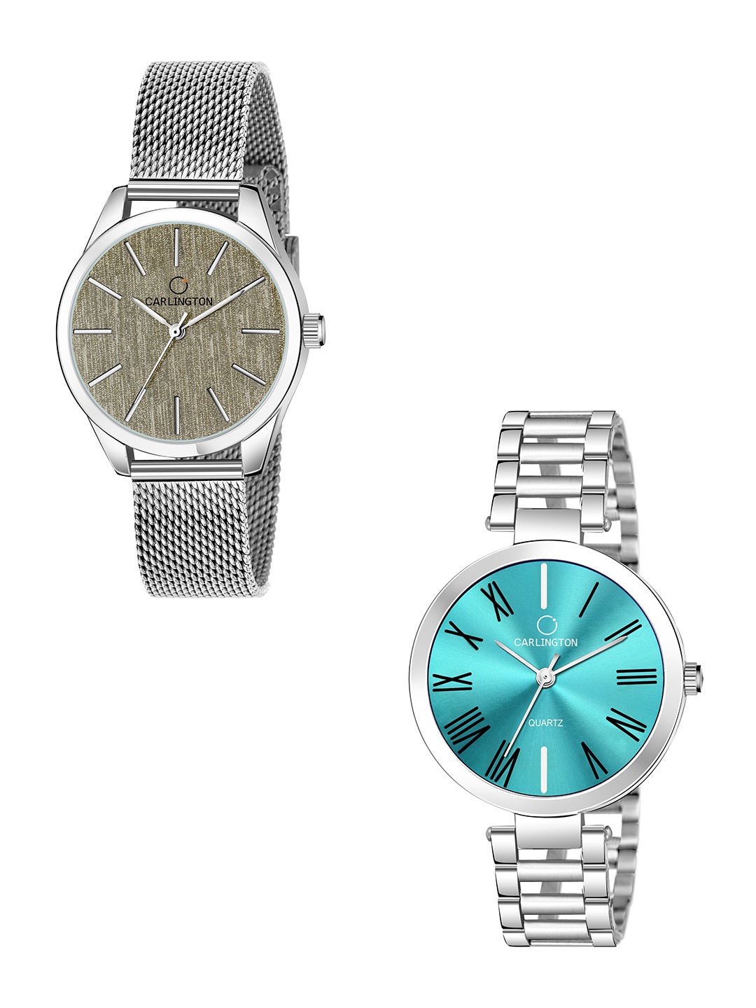 CARLINGTON Women Set of 2 Silver-Toned Dial & Silver Toned Steel Analogue Watches CT2001
CARLINGTON Women Set of 2 Silver-Toned Dial & Silver Toned Steel Analogue Watches CT2001