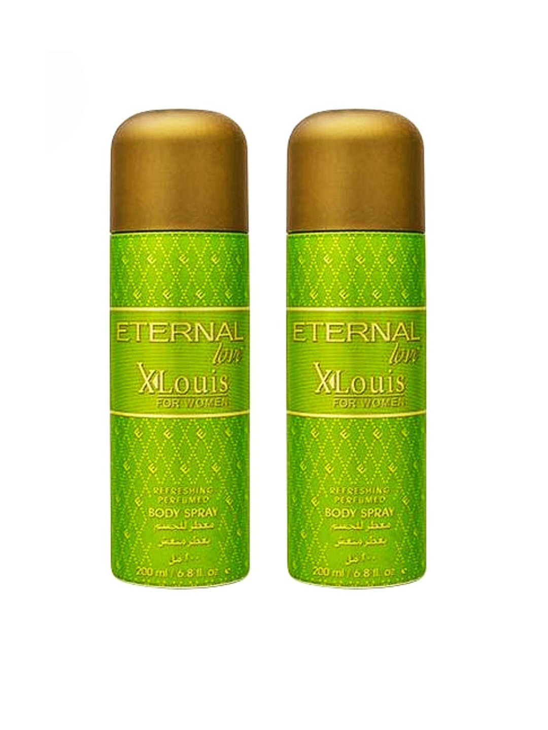 ETERNAL Love Pack Of 2 Lime Green Love X-Louis for Women Perfumed Bodyspray 200ml Each