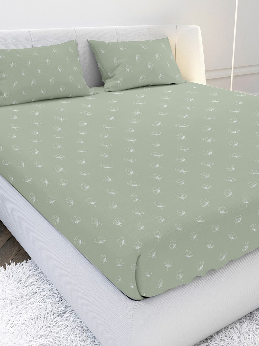 MAYFAIR HOMES LONDON Green & White Cotton 210 TC Queen Bedsheet with 2 Pillow Covers
MAYFAIR HOMES LONDON Green & White Cotton 210 TC Queen Bedsheet with 2 Pillow Covers