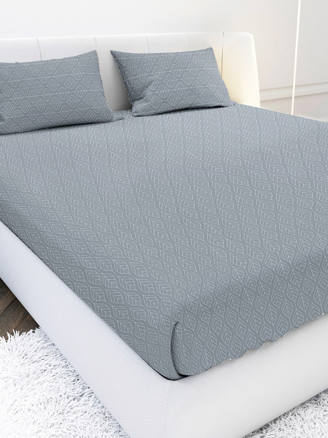 MAYFAIR HOMES LONDON Grey & White Floral 210 TC King Bedsheet with 2 Pillow Covers
MAYFAIR HOMES LONDON Grey & White Floral 210 TC King Bedsheet with 2 Pillow Covers