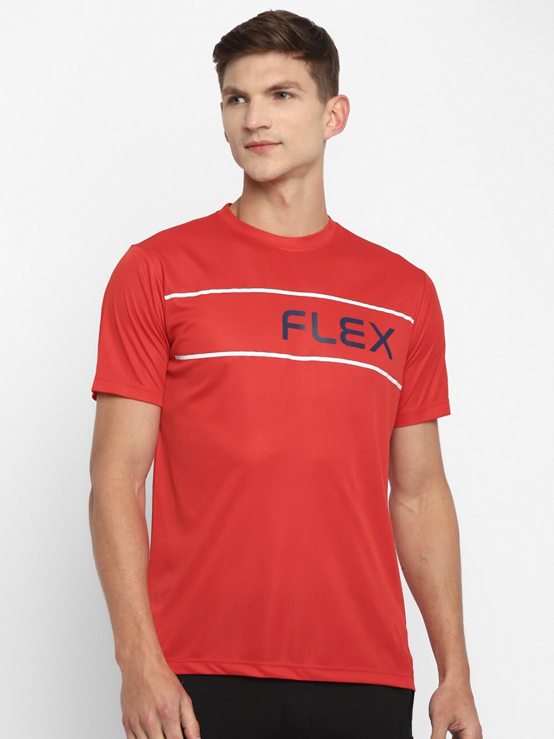 Yuuki Men Red Typography Print Round Neck T-shirt