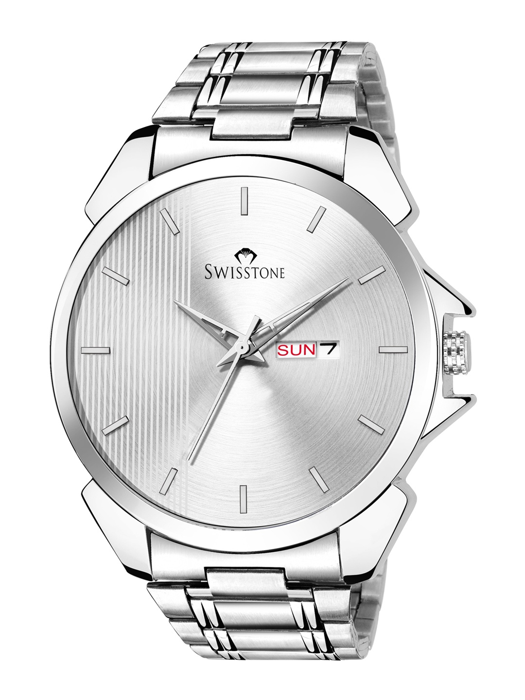 SWISSTONE Men Silver-Toned Brass Dial & Silver Toned Stainless Steel Bracelet Style Straps Analogue Watch
SWISSTONE Men Silver-Toned Brass Dial & Silver Toned Stainless Steel Bracelet Style Straps Analogue Watch