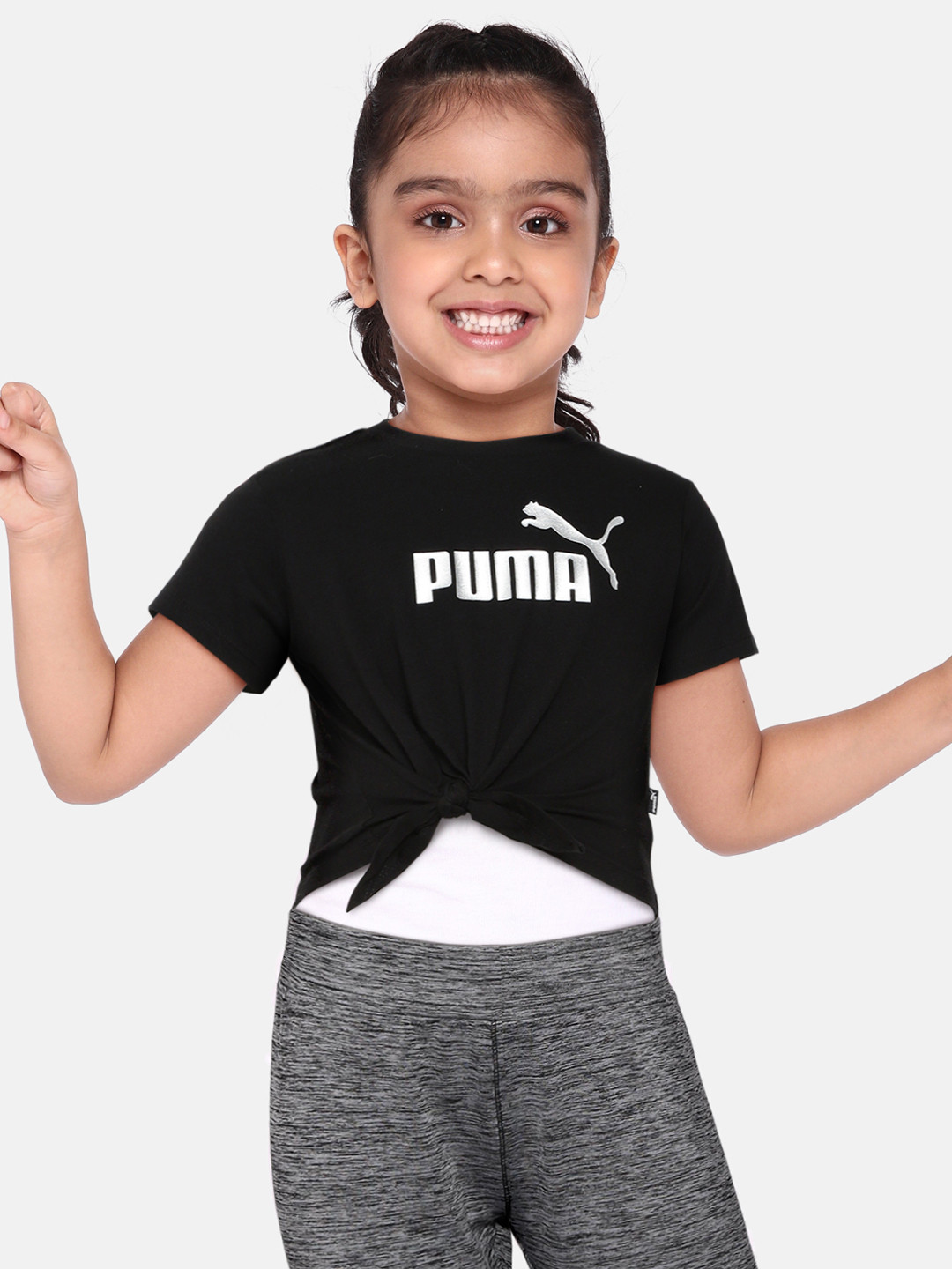 Puma Girls Black Relaxed Fit Brand Logo Print Round Neck Essentials+ Knotted Youth T-shirt
Puma Girls Black Relaxed Fit Brand Logo Print Round Neck Essentials+ Knotted Youth T-shirt