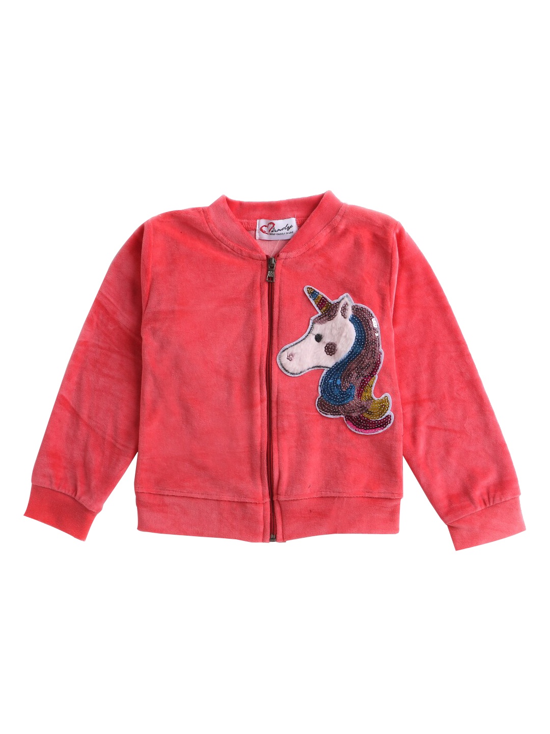 Hopscotch Girls Pink Unicorn Applique Pure Cotton Tailored Jacket