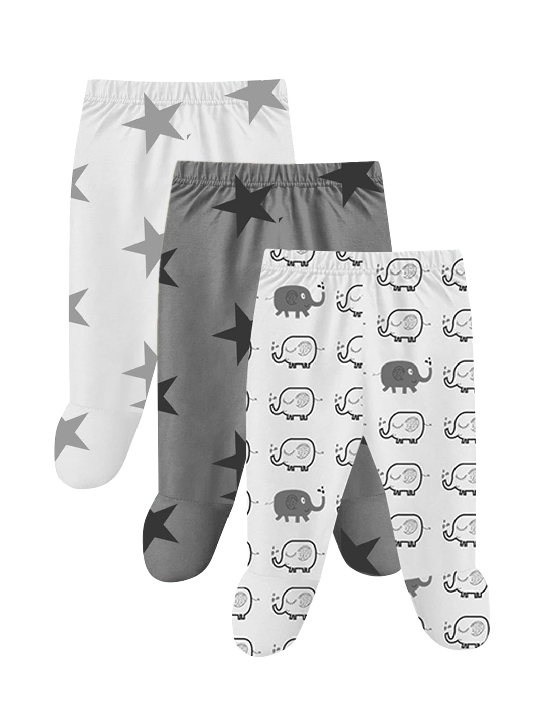 A.T.U.N. Infant Kids Pack of 3 Printed Pure Cotton Leggings with Attached Booties, White
A.T.U.N. Infant Kids Pack of 3 Printed Pure Cotton Leggings with Attached Booties, White