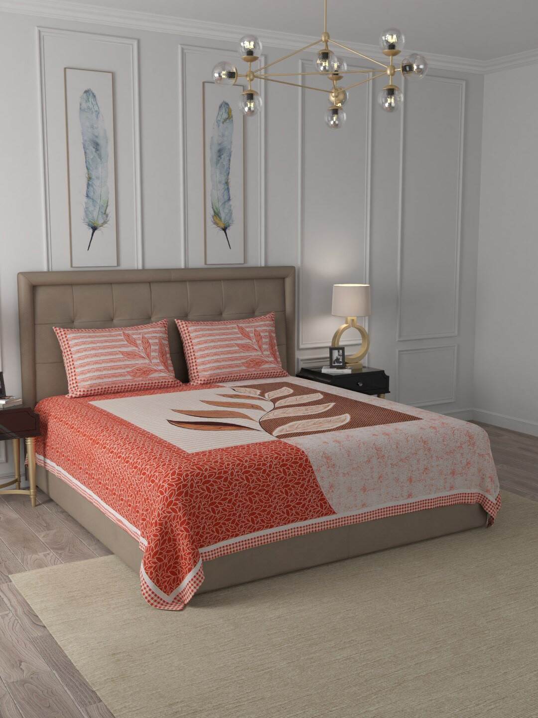 JAIPUR FABRIC Peach-Coloured & Brown Floral 300 TC King Bedsheet with 2 Pillow Covers
JAIPUR FABRIC Peach-Coloured & Brown Floral 300 TC King Bedsheet with 2 Pillow Covers