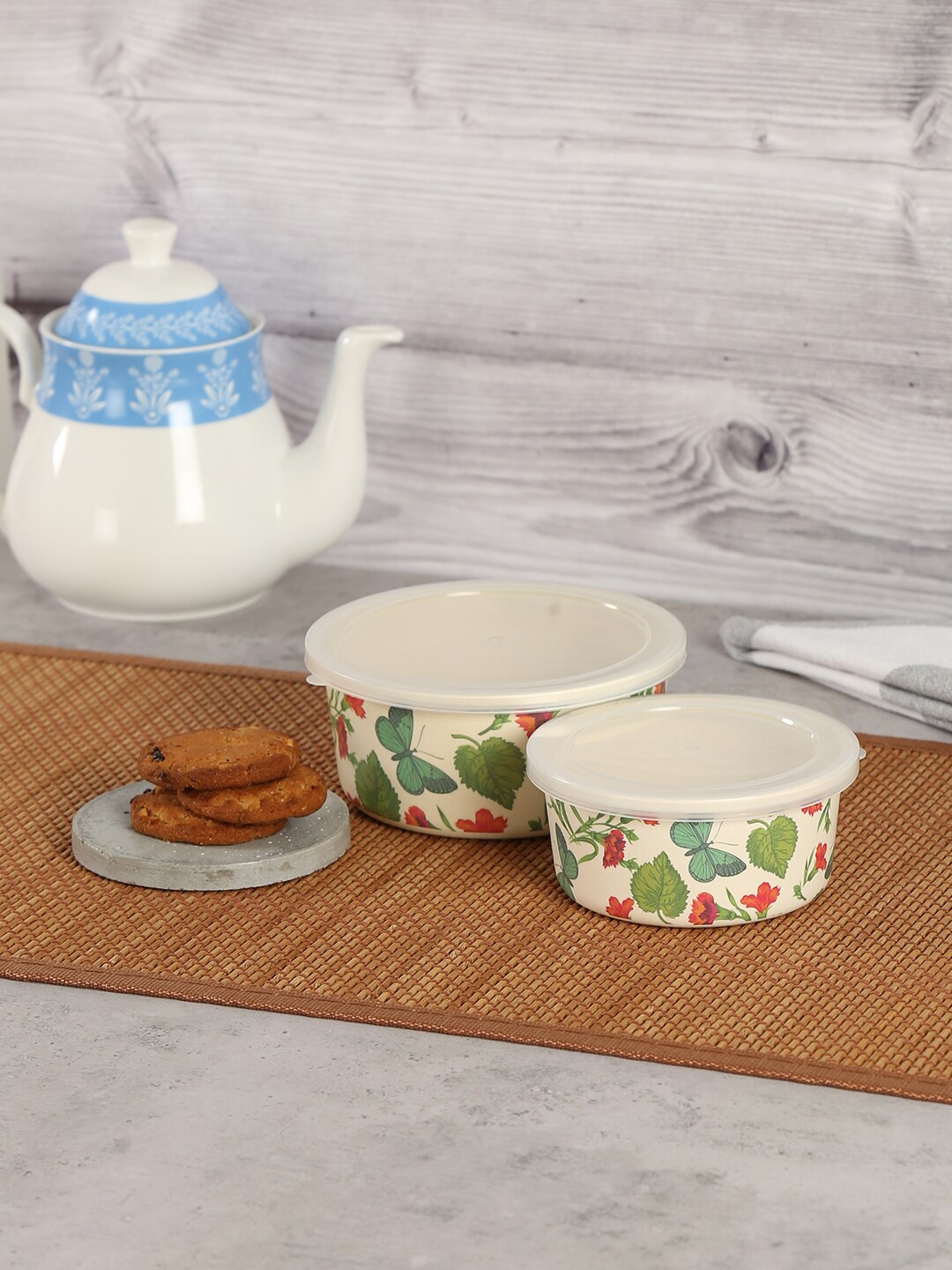 India Circus by Krsnaa Mehta Set Of 2 Beige Printed Bamboo Food Containers, Off white
India Circus by Krsnaa Mehta Set Of 2 Beige Printed Bamboo Food Containers, Off white