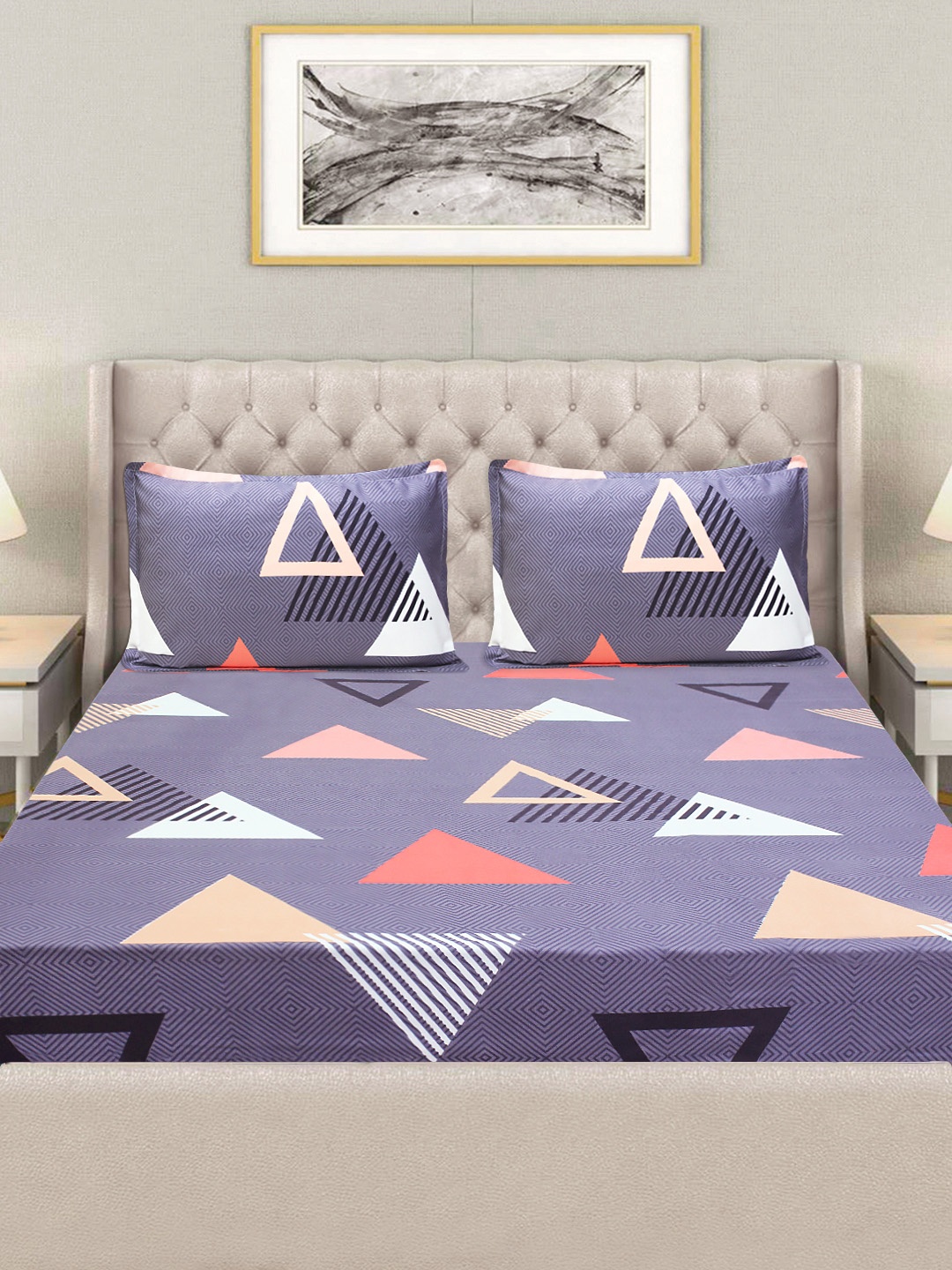 Good Homes by Home Candy Blue & Black Geometric 144 TC Queen Bedsheet with 2 Pillow Covers
Good Homes by Home Candy Blue & Black Geometric 144 TC Queen Bedsheet with 2 Pillow Covers