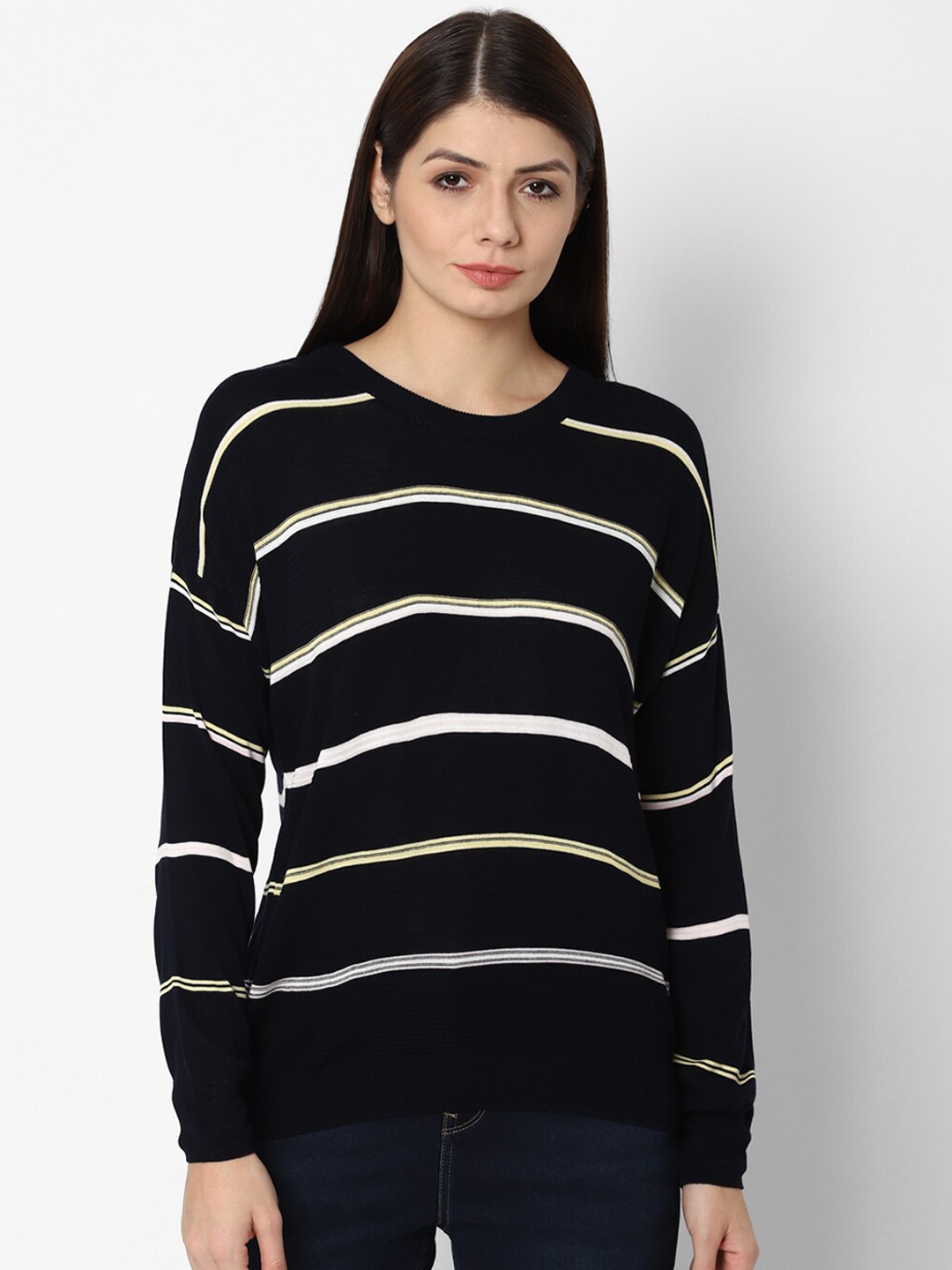 Allen Solly Woman Black Striped Top