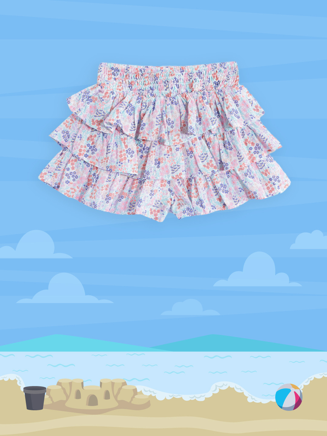 Marks & Spencer Girls White & Blue Floral Print Pure Cotton Tiered Divided Skirt 
Marks & Spencer Girls White & Blue Floral Print Pure Cotton Tiered Divided Skirt