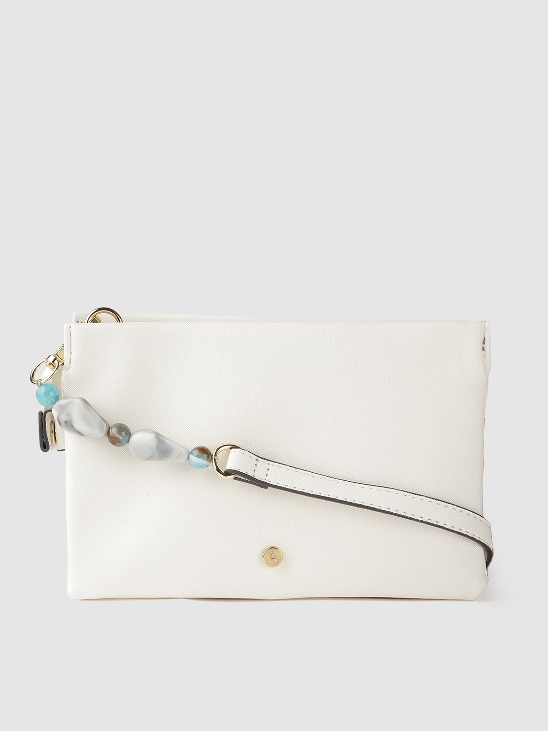 Accessorize White Saffiano Textured Structured Sling Bag with Stone Studdded Sling Strap
Accessorize White Saffiano Textured Structured Sling Bag with Stone Studdded Sling Strap