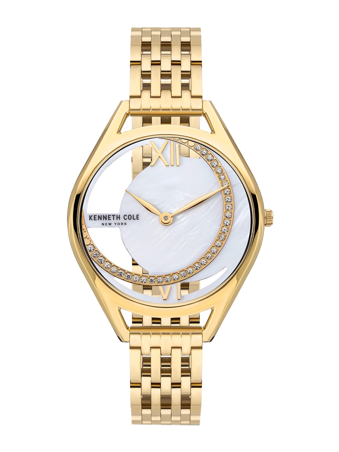 Kenneth Cole Women Gold-Toned Dial & Stainless Steel Bracelet Style Straps Analogue Watch
Kenneth Cole Women Gold-Toned Dial & Stainless Steel Bracelet Style Straps Analogue Watch