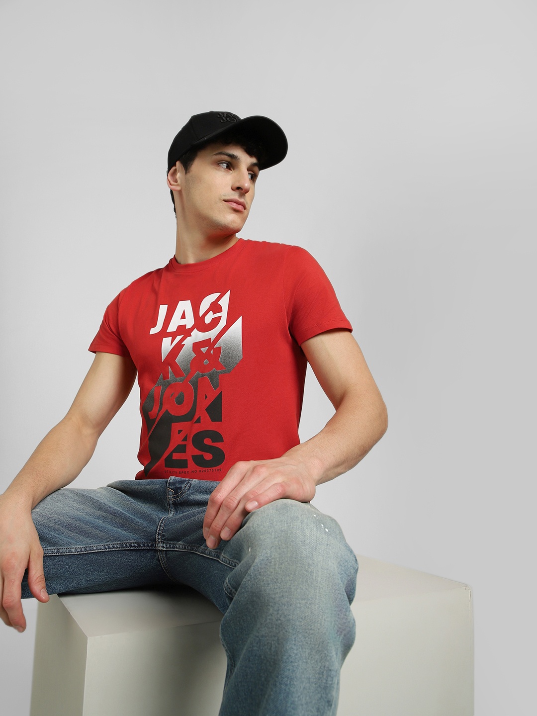 Jack & Jones Men Brown Brand Logo Printed Pure Cotton T-shirt