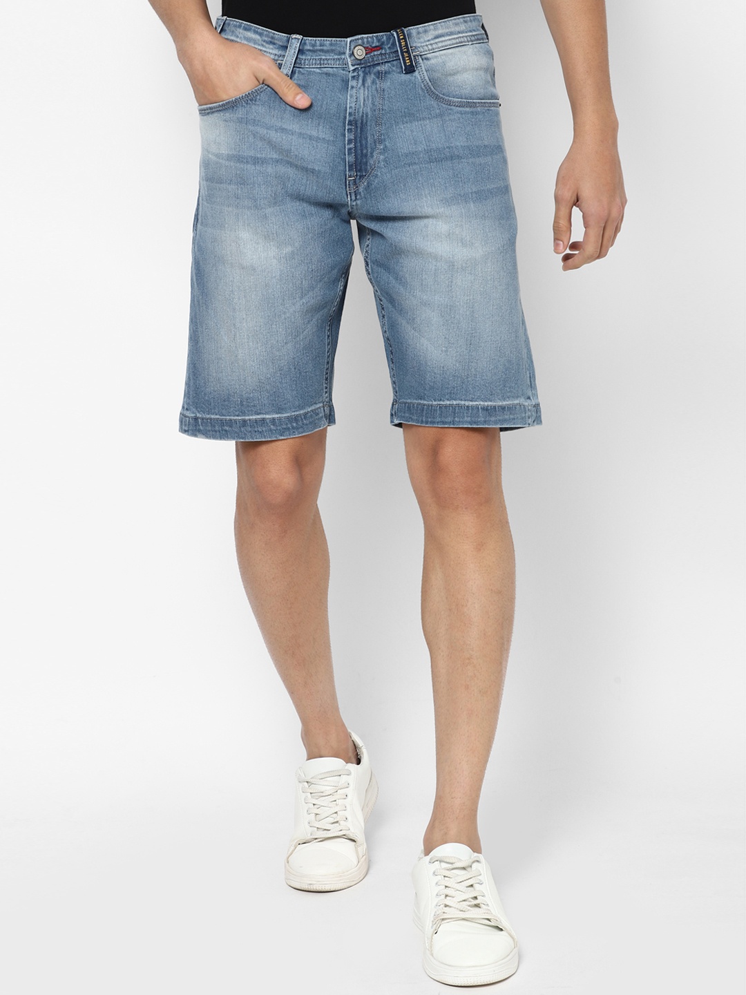 Allen Solly Sport Men Blue Washed Slim Fit Denim Shorts