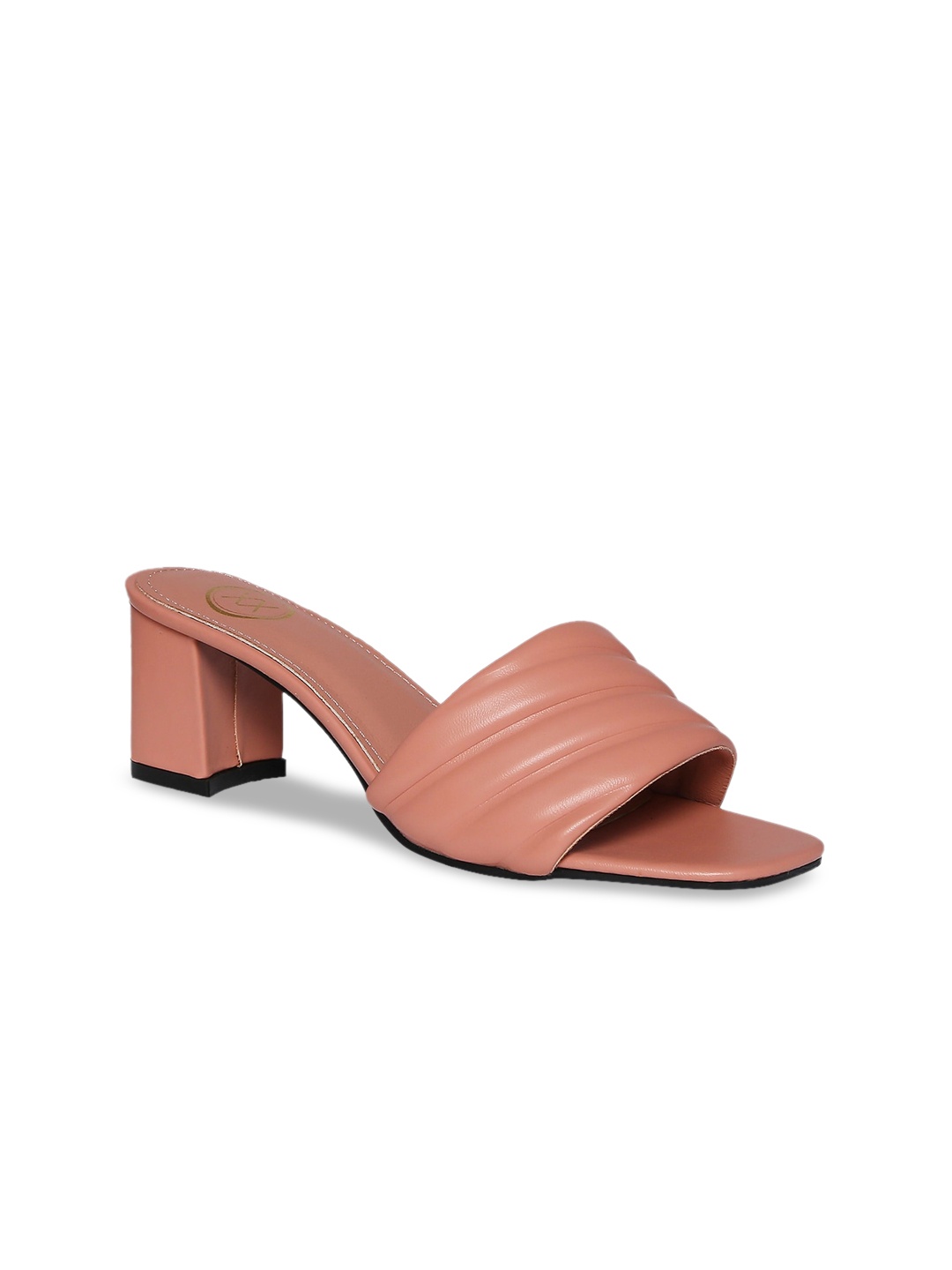 20Dresses Pink Solid PU Party Block Peep Toes
