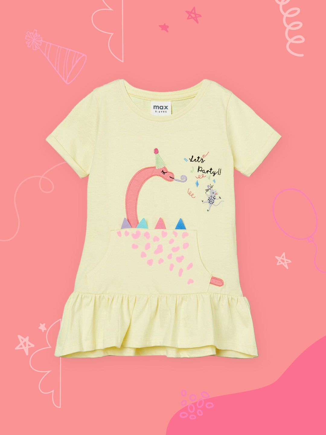 max Yellow Print Pure Cotton Top
