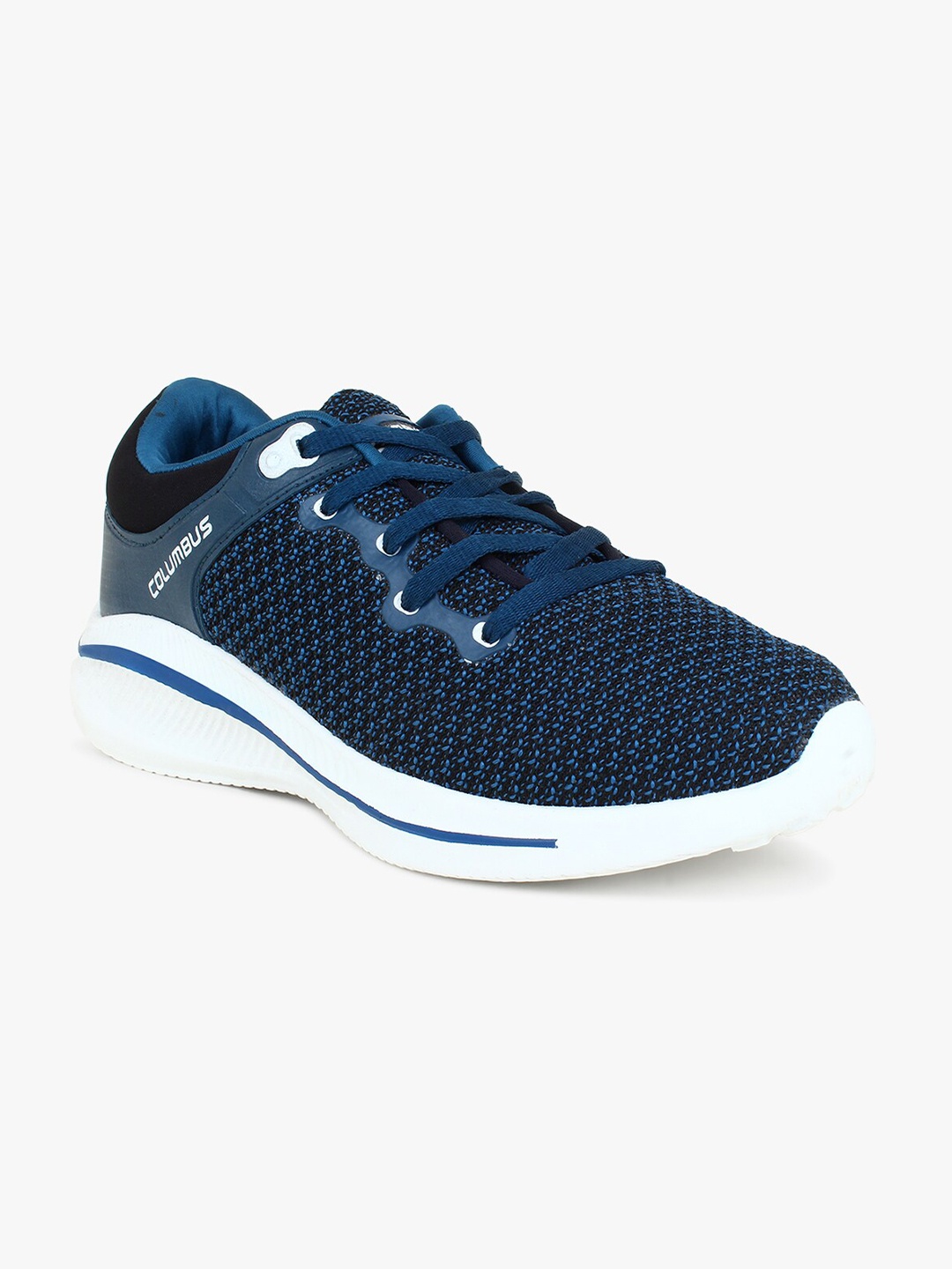 Columbus Men Blue & White Mesh Running Non-Marking Shoes