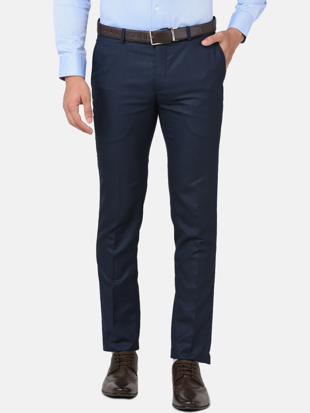 J Hampstead Men Navy Blue Smart Slim Fit Wrinkle Free Trousers
J Hampstead Men Navy Blue Smart Slim Fit Wrinkle Free Trousers