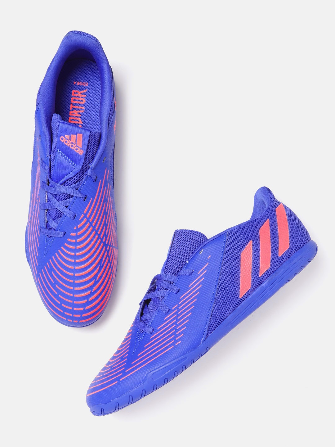 ADIDAS Men Blue & Coral Pink Textured Predator Edge.4 Indoor Sala Sustainable Football Shoes
ADIDAS Men Blue & Coral Pink Textured Predator Edge.4 Indoor Sala Sustainable Football Shoes