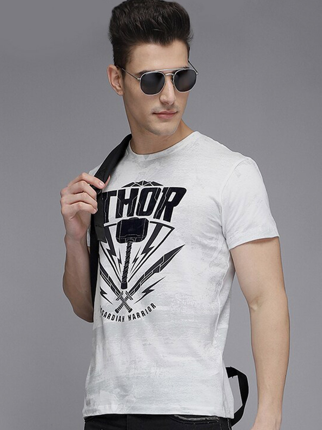 Free Authority Thor Printed Tshirt For Men, White