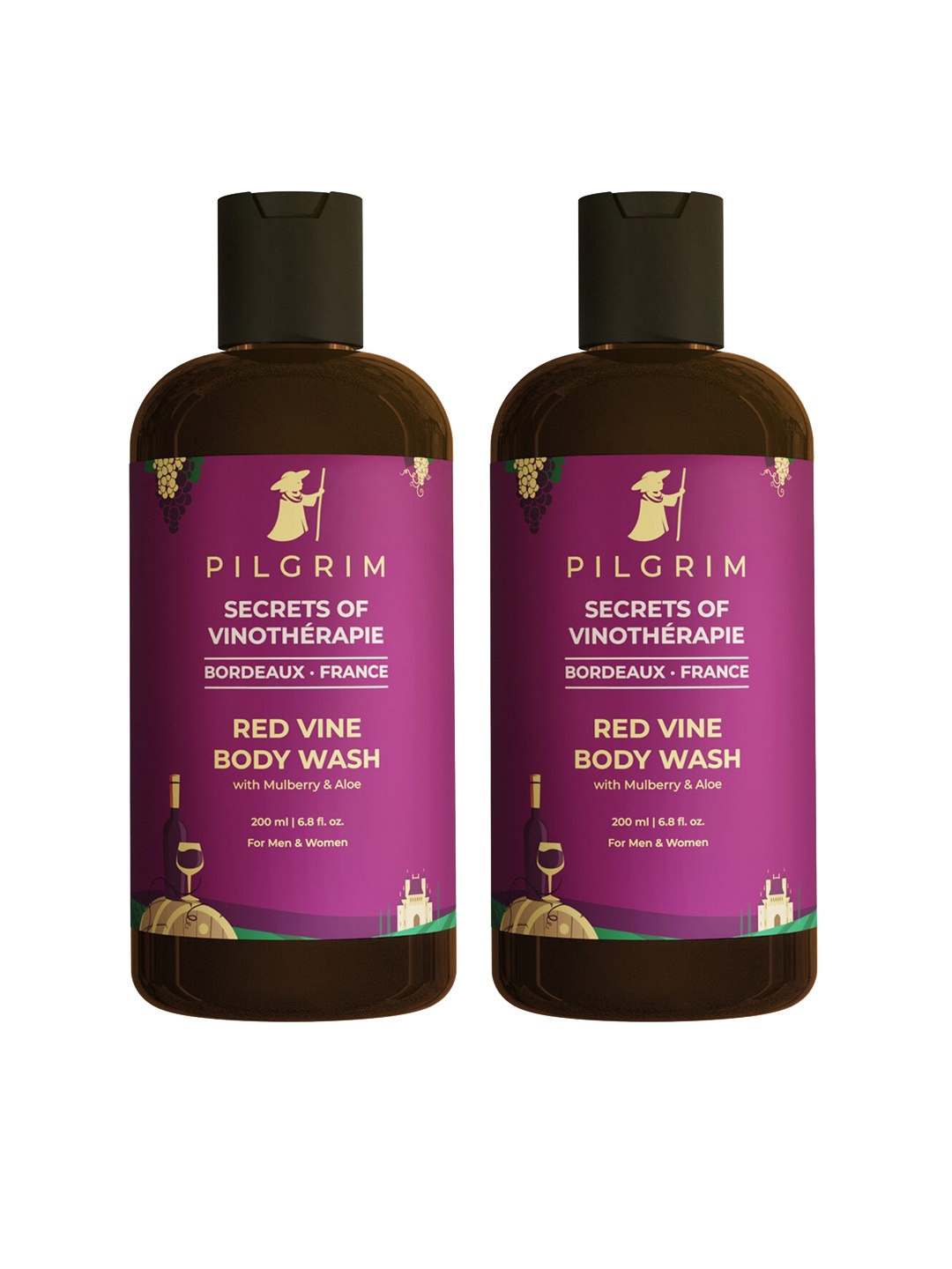Pilgrim Pack of 2 Red Vine Body Wash & Shower Gel with Mulberry & Aloe 200 ml Each, Magenta
Pilgrim Pack of 2 Red Vine Body Wash & Shower Gel with Mulberry & Aloe 200 ml Each, Magenta